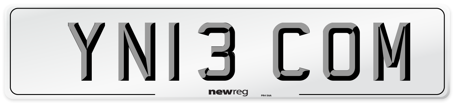 YN13 COM Number Plate from New Reg
